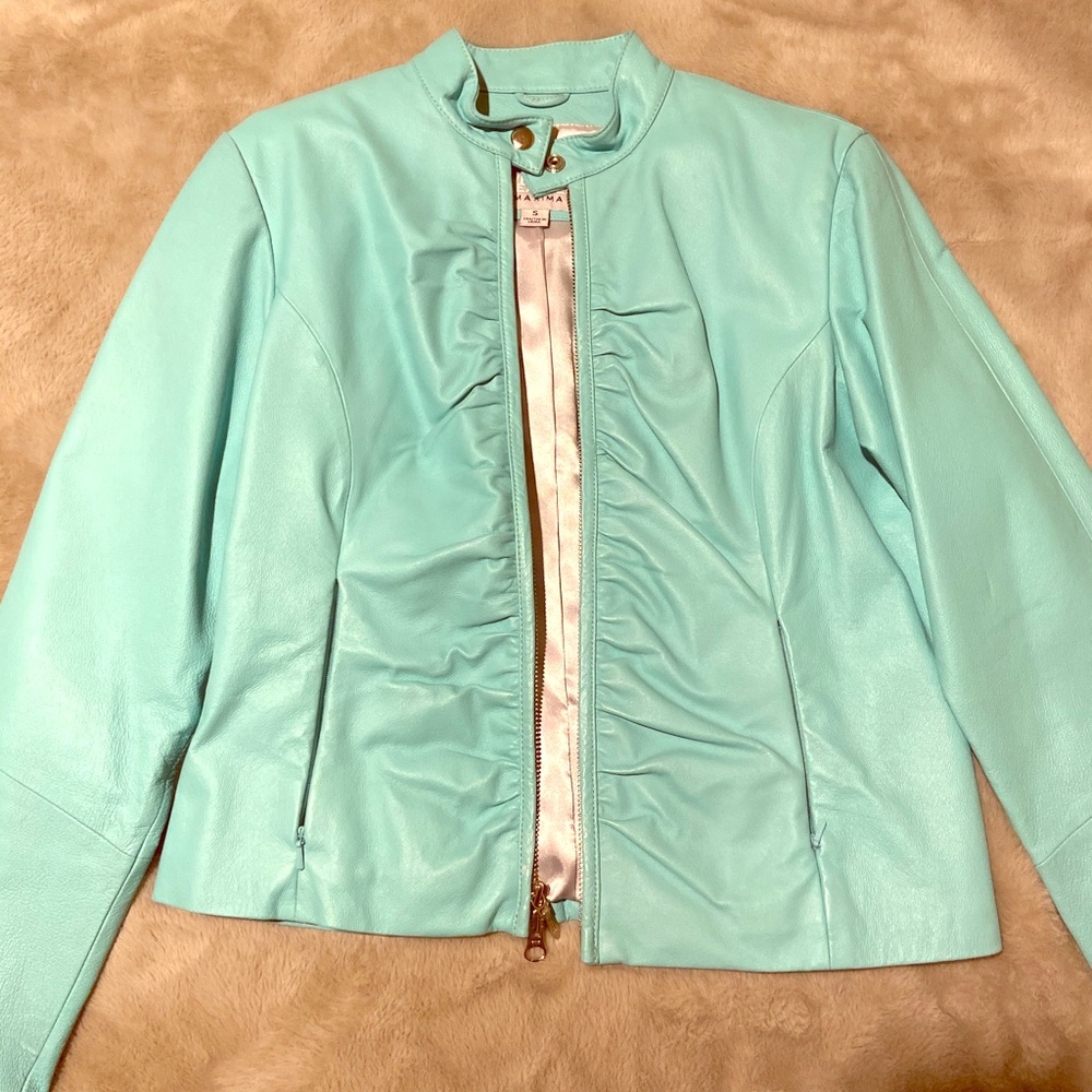 Wilson’s Leather Turquoise Leather Jacket